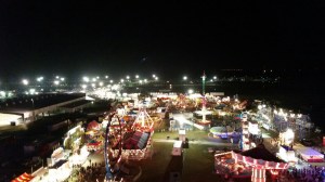 Nighttime view from the top of the ferris wheel